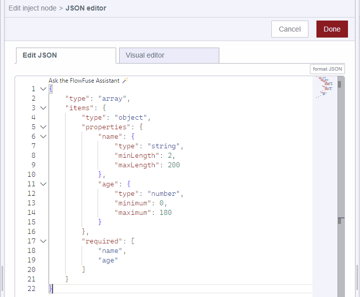 Resulting JSON